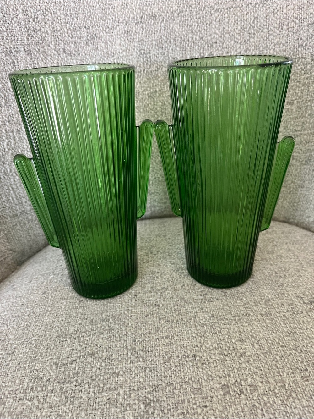 2 vintage Libby’s cactus cooler saguaro cactus highball glasses 7” 16 ounce